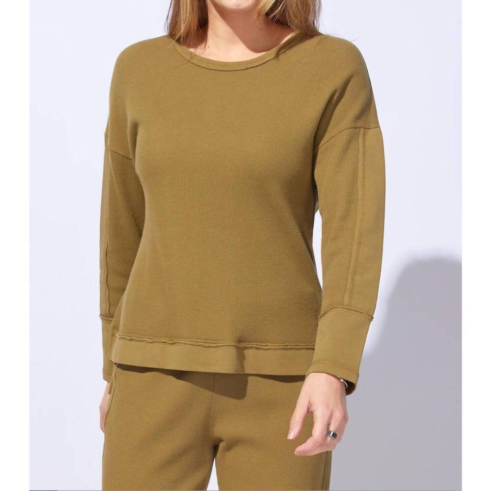 NEW ESCAPE BY HABITAT waffle knit crewneck tee in willow